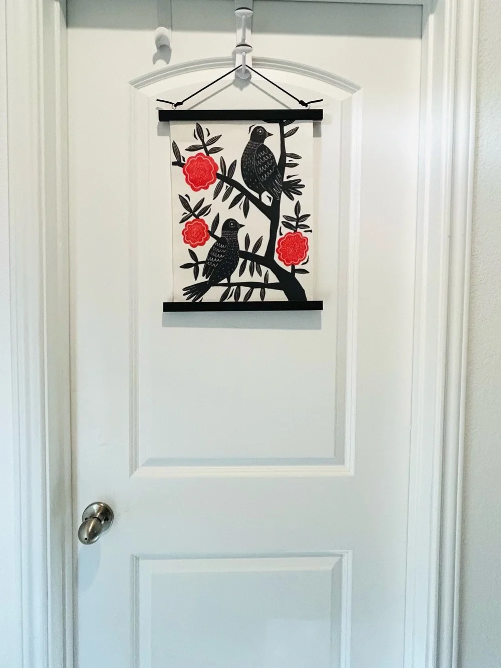 IKEA Wall Hanging Art bird flowers poppy roses nature apartment door dorm decor